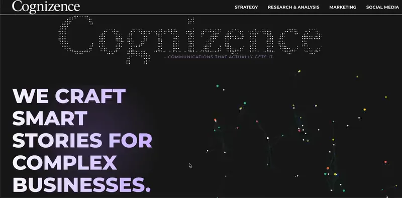 Cognizence.com on desktop