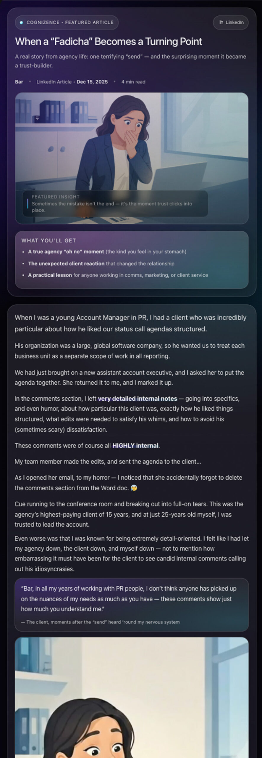 LinkedIn Article mobile